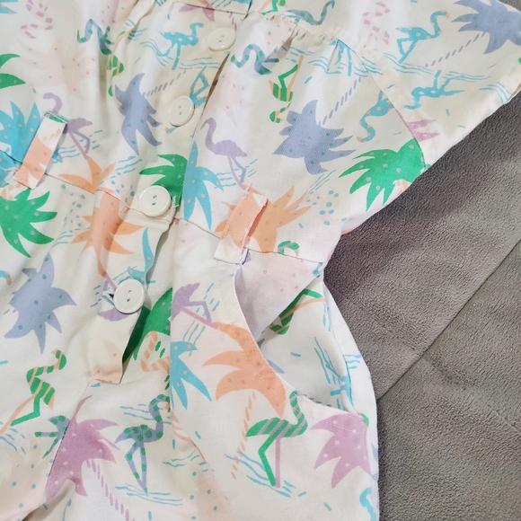 Vintage New York Kids Romper Flamingo and Palm Trees - Picture 6 of 8